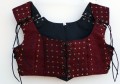  Brocade Lace Up Vest Maroon Large