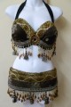 Elegant Brown Topaz with a Hint of Light Teal 3 pc Bra and Belt set