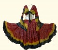 25 Yard Jaipur Skirt and Top Red Black Yellow