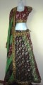  3 Pc Lehnga Woods are Lovely Dark and Deep Green Maroon Blk