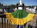 Double-Color 25-Yard 100% Cotton Skirts - Green and Gold