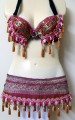 Fuschia and Copper Bra and Belt Set