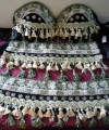 Beautiful Green Colored Brocade Trim w/ Gold Medallions 3 pc Set #5