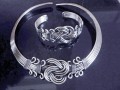 Silver choker and bracelet set