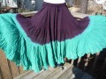 Double-Color 25-Yard 100% Cotton Skirts - Aqua and Dark Purple