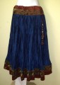 Gorgeous Midnight Blue Crushed  Silk Skirt