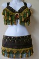 Stunning  Green & Gold 3pc Bra Set