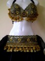 Magnificent Yellow Sequined on Black with Golden Trims  #16