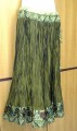  Unique Crushed Silk skirt with Teal and Copper with a Grand Brocade Trim