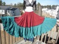 Double-Color 25-Yard 100% Cotton Skirts - Red and Aqua
