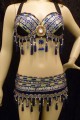 Mysterious Midnight Blue Bra & Belt Set